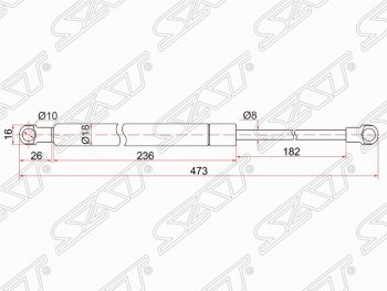 599 р. Упор капота SAT (газовый)  Lexus IS250  XE20 - IS350  XE20  с доставкой в г. Кемерово. Увеличить фотографию 1