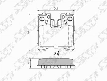 899 р. Колодки тормозные задние SAT  Lexus LS460  XF40 (2006-2017), Lexus LS460L  XF40 (2012-2017), Toyota Camry ( XV40,  XV50,  XV55) (2009-2018), Toyota RAV4 ( XA305,  XA30,  XA40) (2005-2019)  с доставкой в г. Кемерово. Увеличить фотографию 1