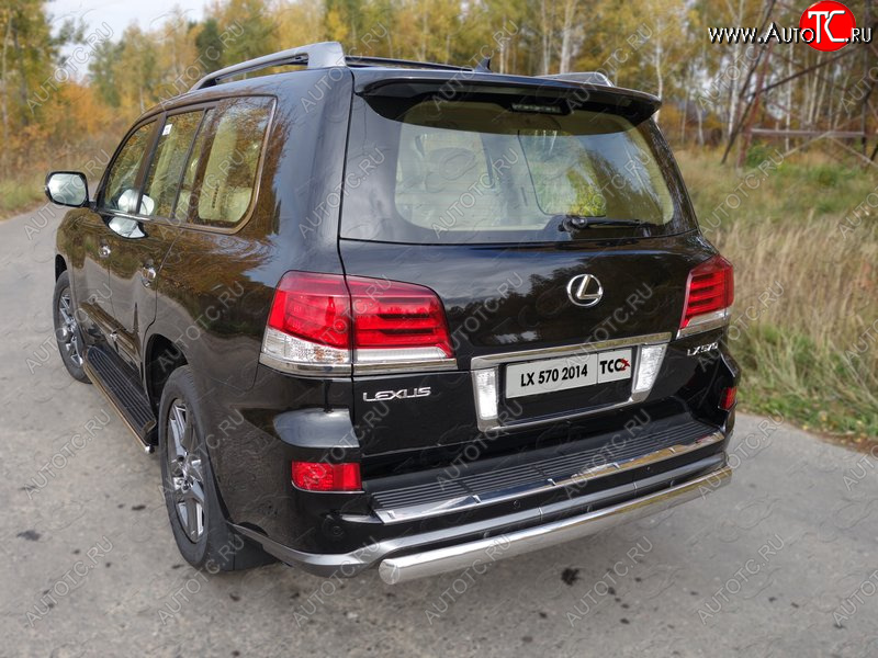23 899 р. Защита заднего бампера (овальная) ТСС 75х42 мм  Lexus LX570  J200 (2012-2015) 1-ый рестайлинг  с доставкой в г. Кемерово