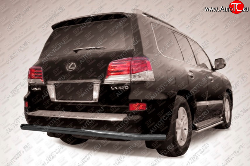 15 699 р. Защита заднего бампера Slitkoff (Ø 76, радиусная)  Lexus LX570  J200 (2012-2015) 1-ый рестайлинг (Сталь с полимерным покрытием. Цвет: черный)  с доставкой в г. Кемерово