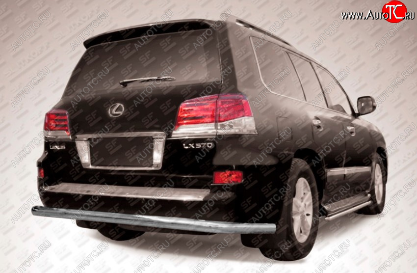 15 699 р. Защита заднего бампера Slitkoff (Ø 76, радиусная)  Lexus LX570  J200 (2012-2015) 1-ый рестайлинг (Сталь с полимерным покрытием. Цвет: серебристый)  с доставкой в г. Кемерово