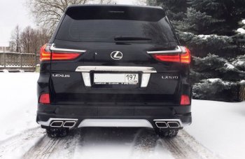 22 699 р. Накладка заднего бампера Автократ (без глушителя)  Lexus LX450d  J200 - LX570  J200 (Неокрашенная)  с доставкой в г. Кемерово. Увеличить фотографию 3