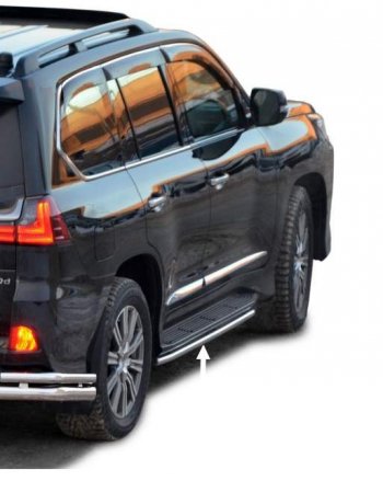 Защита порогов ТехноСфера (Техно Сфера) (Сталь с покрытием, d40 mm) Lexus LX450d  J200 - LX570  J200