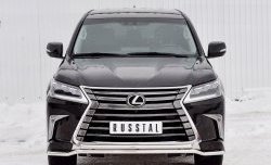 20 199 р. Защита переднего бампера (2 трубы Ø42 мм, нержавейка) Petroil Tuning  Lexus LX450d  J200 (2015-2022) 2-ой рестайлинг  с доставкой в г. Кемерово. Увеличить фотографию 1