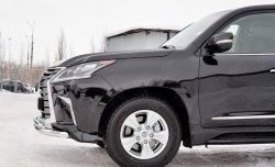 20 999 р. Защита переднего бампера (2 трубыØ63 и 42 мм, нержавейка) SLITKOFF Lexus LX450d J200 2-ой рестайлинг (2015-2022)  с доставкой в г. Кемерово. Увеличить фотографию 3