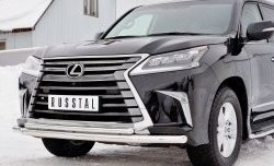 20 999 р. Защита переднего бампера (2 трубыØ63 и 42 мм, нержавейка) SLITKOFF Lexus LX450d J200 2-ой рестайлинг (2015-2022)  с доставкой в г. Кемерово. Увеличить фотографию 4