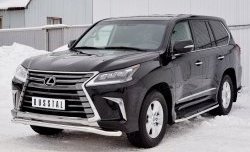 17 999 р. Защита переднего бампера (Ø63 мм, нержавейка) SLITKOFF Lexus LX450d J200 2-ой рестайлинг (2015-2022)  с доставкой в г. Кемерово. Увеличить фотографию 2
