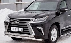 17 999 р. Защита переднего бампера (Ø63 мм, нержавейка) SLITKOFF Lexus LX450d J200 2-ой рестайлинг (2015-2022)  с доставкой в г. Кемерово. Увеличить фотографию 4