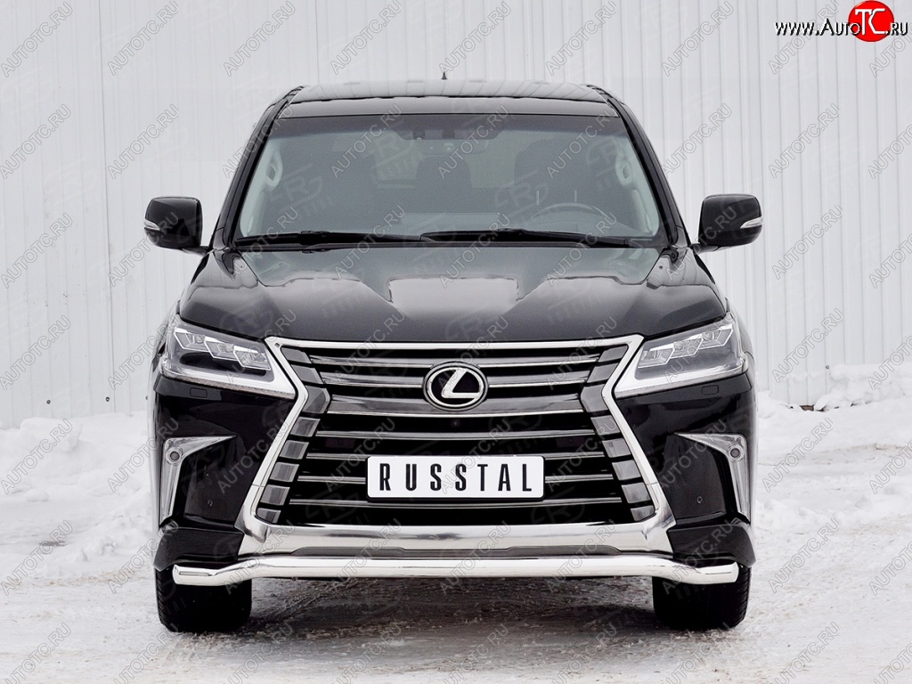 17 999 р. Защита переднего бампера (Ø63 мм, нержавейка) SLITKOFF Lexus LX450d J200 2-ой рестайлинг (2015-2022)  с доставкой в г. Кемерово