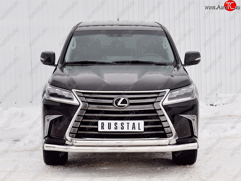 23 999 р. Защита переднего бампера (2 трубыØ76 и 63 мм, нержавейка) SLITKOFF  Lexus LX450d  J200 (2015-2022) 2-ой рестайлинг  с доставкой в г. Кемерово