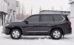 14 999 р. Защита порогов из круглой трубы диаметром 42 мм SLITKOFF Lexus LX450d J200 2-ой рестайлинг (2015-2022)  с доставкой в г. Кемерово. Увеличить фотографию 3