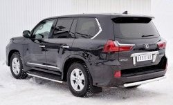 16 899 р. Защита заднего бампера (Ø63 мм, нержавейка, NOT F-SPORT/HERITAGE) SLITKOFF  Lexus LX450d  J200 - LX570  J200  с доставкой в г. Кемерово. Увеличить фотографию 2