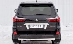 16 899 р. Защита заднего бампера (Ø63 мм, нержавейка, NOT F-SPORT/HERITAGE) SLITKOFF Lexus LX570 J200 2-ой рестайлинг (2015-2022)  с доставкой в г. Кемерово. Увеличить фотографию 1