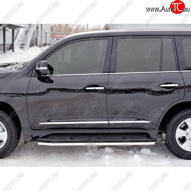14 999 р. Защита порогов из круглой трубы диаметром 42 SLITKOFF v3 Lexus LX450d J200 2-ой рестайлинг (2015-2022)  с доставкой в г. Кемерово