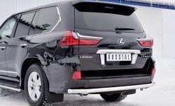 17 849 р. Защита заднего бампера (Ø63 мм, нержавейка, NOT F-SPORT/HERITAGE) SLITKOFF Lexus LX570 J200 2-ой рестайлинг (2015-2022)  с доставкой в г. Кемерово. Увеличить фотографию 4