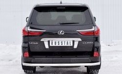 17 849 р. Защита заднего бампера (Ø63 мм, нержавейка, NOT F-SPORT/HERITAGE) SLITKOFF  Lexus LX450d  J200 - LX570  J200  с доставкой в г. Кемерово. Увеличить фотографию 1