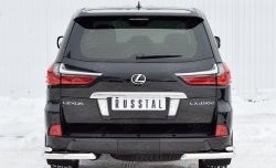 Защита заднего бампера (2 трубы Ø63 и 42 мм уголки, нержавейка) SLITKOFF Lexus LX450d  J200 (2015-2022) 2-ой рестайлинг
