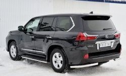 17 649 р. Защита заднего бампера (Ø63 мм уголки, нержавейка) SLITKOFF  Lexus LX450d  J200 (2015-2022) 2-ой рестайлинг  с доставкой в г. Кемерово. Увеличить фотографию 2