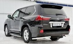 17 649 р. Защита заднего бампера (Ø63 мм уголки, нержавейка) SLITKOFF  Lexus LX450d  J200 (2015-2022) 2-ой рестайлинг  с доставкой в г. Кемерово. Увеличить фотографию 4