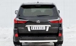 Защита заднего бампера (Ø76 мм, нержавейка, NOT F-SPORT/HERITAGE) SLITKOFF Lexus LX570 J200 2-ой рестайлинг (2015-2022)