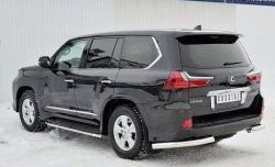 15 299 р. Защита заднего бампера (Ø76 мм уголки, нержавейка) SLITKOFF  Lexus LX450d  J200 (2015-2022) 2-ой рестайлинг  с доставкой в г. Кемерово. Увеличить фотографию 2