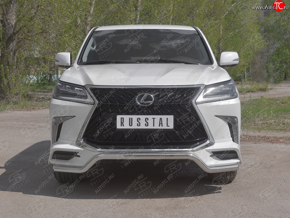 16 999 р. Защита переднего бампера (TRD Superior, волна, Ø 63 мм, нержавейка)  Lexus LX450d  J200 - LX570  J200  с доставкой в г. Кемерово