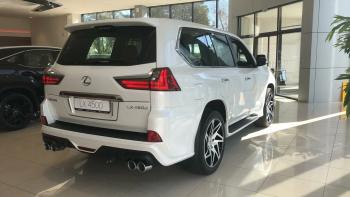 37 899 р. Юбка заднего бампера HEMMES Lexus LX450d J200 2-ой рестайлинг (2015-2022) (Неокрашенная)  с доставкой в г. Кемерово. Увеличить фотографию 2
