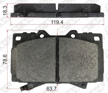 1 299 р. Колодки тормозные SAT (передние)  Lexus LX470  J100 (1998-2002), Toyota Land Cruiser ( 100,  200) (1998-2012)  с доставкой в г. Кемерово. Увеличить фотографию 1