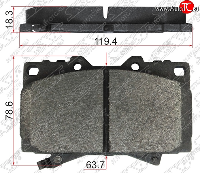 1 299 р. Колодки тормозные SAT (передние)  Lexus LX470  J100 (1998-2002), Toyota Land Cruiser ( 100,  200) (1998-2012)  с доставкой в г. Кемерово