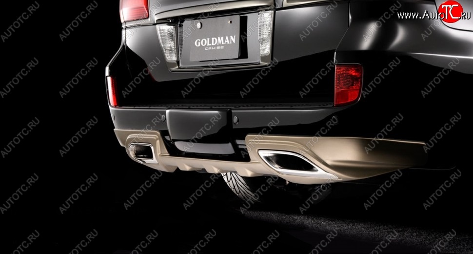 15 349 р. Накладка на задний бампер GOLDMAN DAMD Lexus LX570 J200 дорестайлинг (2007-2012) (Неокрашенная)  с доставкой в г. Кемерово