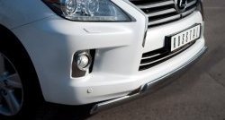 17 999 р. Защита переднего бампера (2 трубыØ75х42 мм, нержавейка) Russtal Lexus LX570 J200 дорестайлинг (2007-2012)  с доставкой в г. Кемерово. Увеличить фотографию 2