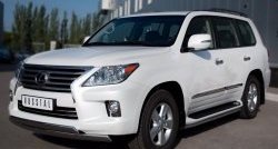 17 999 р. Защита переднего бампера (2 трубыØ75х42 мм, нержавейка) Russtal Lexus LX570 J200 дорестайлинг (2007-2012)  с доставкой в г. Кемерово. Увеличить фотографию 4