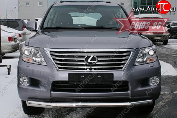 19 439 р. Защита переднего бампера одинарная Souz-96 (d76) Lexus LX570 J200 дорестайлинг (2007-2012)  с доставкой в г. Кемерово