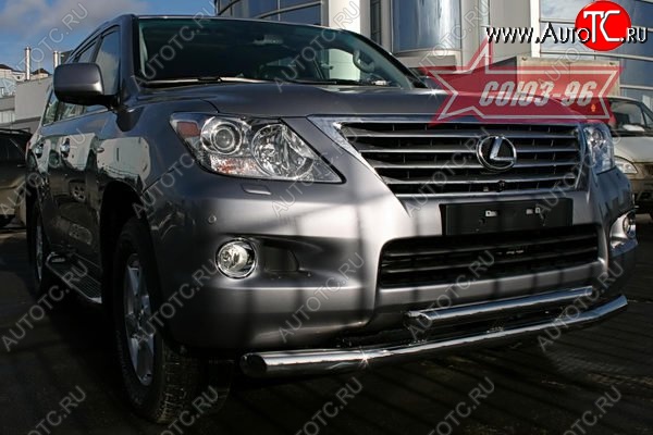 35 549 р. Защита переднего бампера двойная Souz-96 (d76/60)  Lexus LX570  J200 (2007-2012) дорестайлинг  с доставкой в г. Кемерово