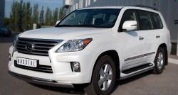 23 999 р. Защита переднего бампера (2 трубыØ42 и 75х42 мм, нержавейка) SLITKOFF Lexus LX570 J200 дорестайлинг (2007-2012)  с доставкой в г. Кемерово. Увеличить фотографию 4