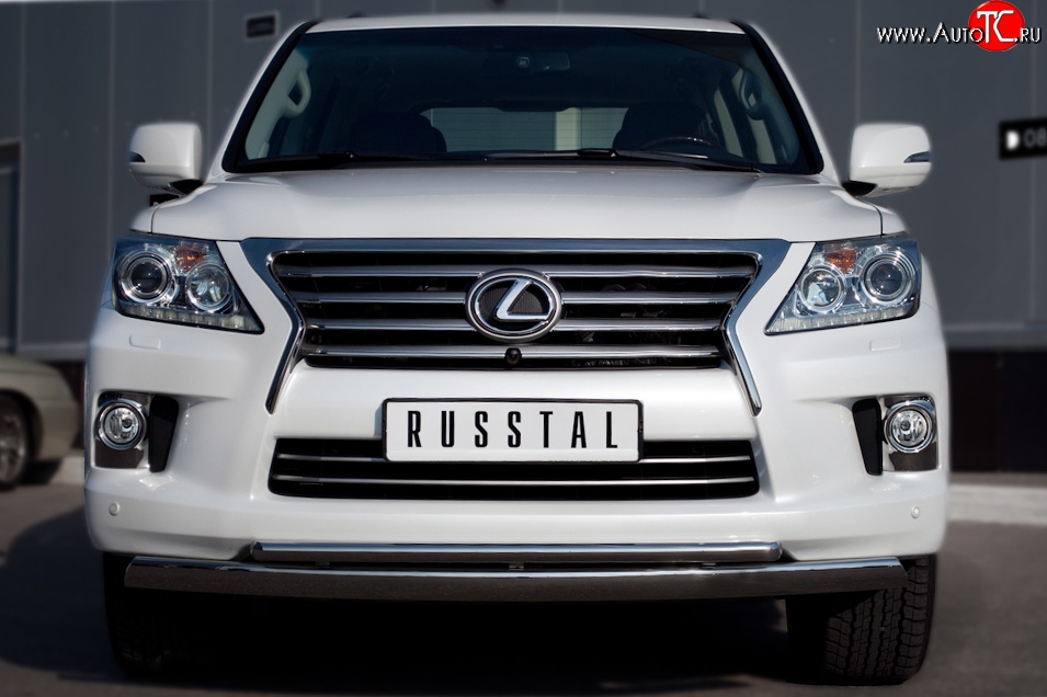 23 999 р. Защита переднего бампера (2 трубыØ42 и 75х42 мм, нержавейка) SLITKOFF Lexus LX570 J200 дорестайлинг (2007-2012)  с доставкой в г. Кемерово