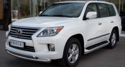 15 999 р. Защита переднего бампера (2 трубыØ76 и 63 мм, нержавейка) Russtal Lexus LX570 J200 дорестайлинг (2007-2012)  с доставкой в г. Кемерово. Увеличить фотографию 4