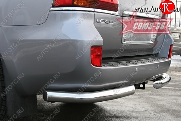 18 629 р. Защита заднего бампера из боковых уголков Souz-96 (d76)  Lexus LX570  J200 (2007-2012) дорестайлинг  с доставкой в г. Кемерово