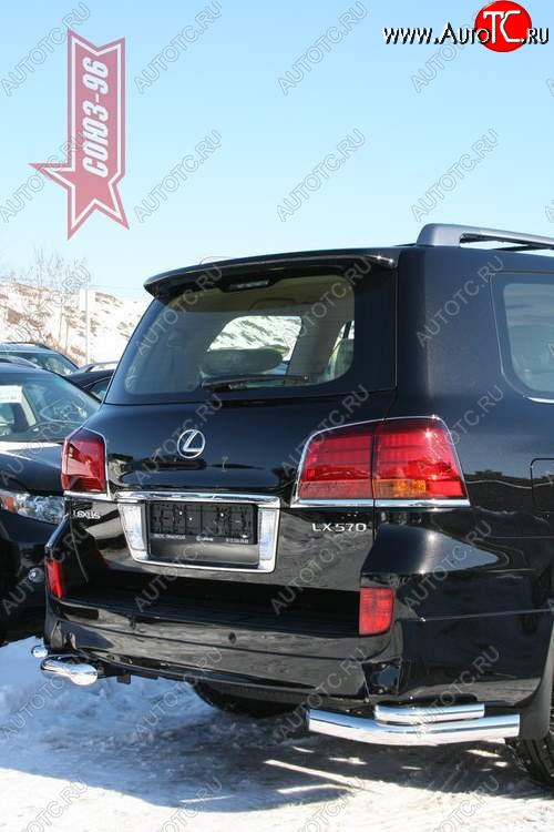 22 769 р. Защита заднего бампера из двойных боковых уголков Sport Souz-96 (d76|42) Lexus LX570 J200 дорестайлинг (2007-2012)  с доставкой в г. Кемерово