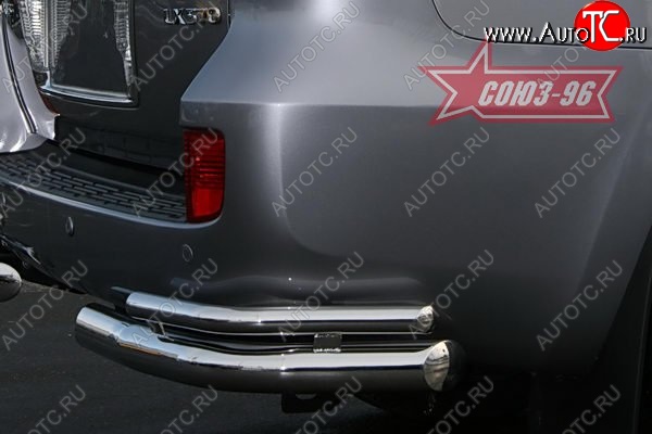 22 769 р. Защита заднего бампера из двойных боковых уголков Souz-96 (d76/42) Lexus LX570 J200 дорестайлинг (2007-2012)  с доставкой в г. Кемерово