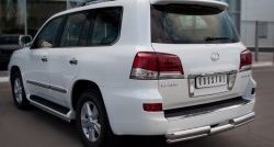20 949 р. Защита заднего бампера (Ø76 и 42 мм, нержавейка) SLITKOFF  Lexus LX570  J200 (2007-2012) дорестайлинг  с доставкой в г. Кемерово. Увеличить фотографию 4