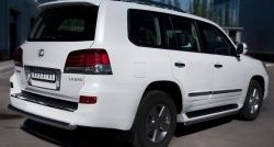 Защита заднего бампера (Ø76 мм, нержавейка) SLITKOFF Lexus LX570  J200 (2007-2012) дорестайлинг
