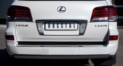 13 999 р. Защита заднего бампера (Ø75х42 мм, нержавейка) Russtal Lexus LX570 J200 дорестайлинг (2007-2012)  с доставкой в г. Кемерово. Увеличить фотографию 4