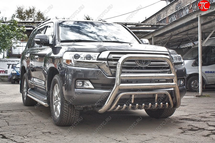 27 999 р. Защита переднего бампера WINBO (Ø76 мм, нержавейка)  Lexus LX570  J200 (2007-2015), Toyota Land Cruiser  200 (2007-2015)  с доставкой в г. Кемерово