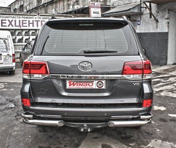 Защита заднего бампера WINBO (уголки, Ø76 и 38 мм, нержавейка) Lexus LX570  J200 (2007-2012), Toyota Land Cruiser  200 (2007-2015)