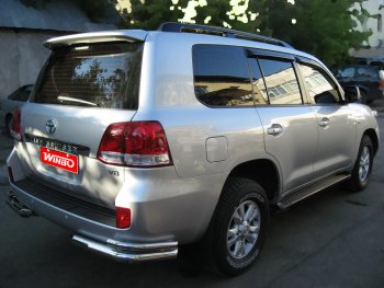 10 999 р. Защита заднего бампера WINBO (уголки, Ø76 и 38 мм, нержавейка)  Lexus LX570  J200 (2007-2012), Toyota Land Cruiser  200 (2007-2015)  с доставкой в г. Кемерово. Увеличить фотографию 5