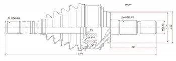 ШРУС SAT (наружный, в сборе с полуосью) Lexus LX570  J200 (2007-2015), Toyota Land Cruiser  200 (2007-2021)