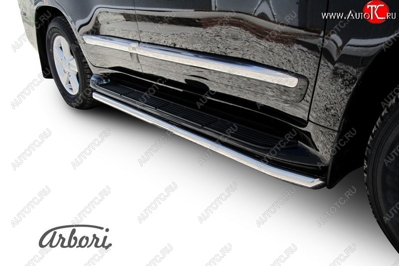 14 759 р. Защита штатных порогов Arbori (нержавейка, d42 mm).  Lexus LX570  J200 (2012-2015) 1-ый рестайлинг  с доставкой в г. Кемерово