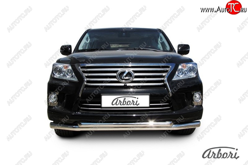 47 999 р. Защита переднего бампера Arbori (нержавейка, 2 трубы d76 и 57 mm)  Lexus LX570  J200 (2012-2015) 1-ый рестайлинг  с доставкой в г. Кемерово