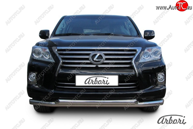 27 089 р. Защита переднего бампера Arbori (нержавейка, 2 трубы d76 mm)  Lexus LX570  J200 (2012-2015) 1-ый рестайлинг  с доставкой в г. Кемерово